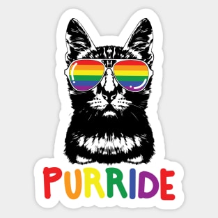 Purride LGBT Gay Pride Cat Lover Kitty Sticker